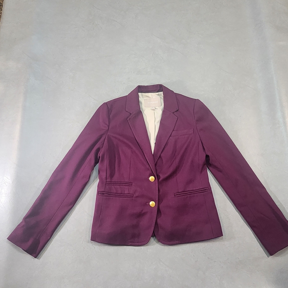 Banana Republic Purple Women's Blazer with Gold Buttons